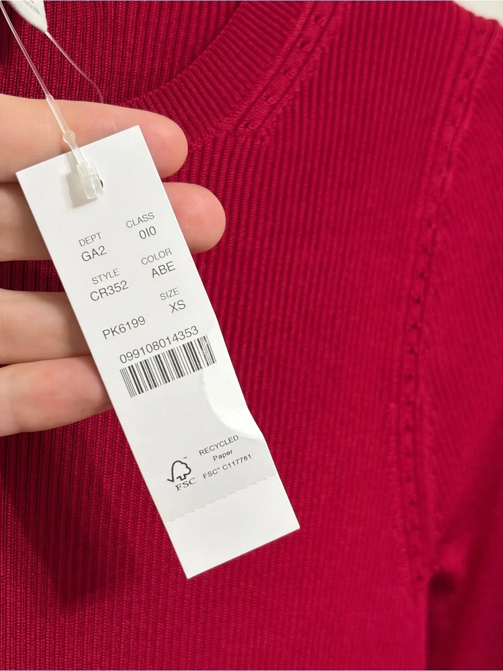 NEW J. Crew Elbow Sleeve Sweater in Red - Size XS